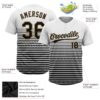 Custom White Black-Old Gold 3D Pattern Two-Button Unisex Softball Jersey
