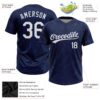Custom Navy White 3D Pattern Two-Button Unisex Softball Jersey