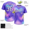 Custom Purple White-Pink 3D Pattern Two-Button Unisex Softball Jersey