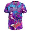Custom Graffiti Pattern Purple-White 3D Bright Psychedelic Two-Button Unisex Softball Jersey