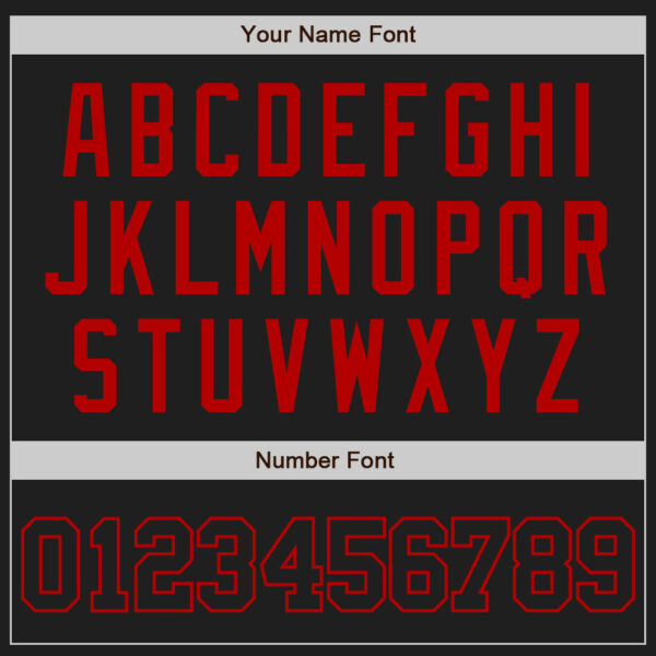 Custom Black Black-Red Two-Button Unisex Softball Jersey