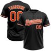 Custom Black Orange-White Two-Button Unisex Softball Jersey