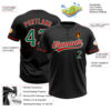 Custom Black Kelly Green-Red Two-Button Unisex Softball Jersey