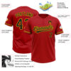 Custom Red Black-Yellow Two-Button Unisex Softball Jersey