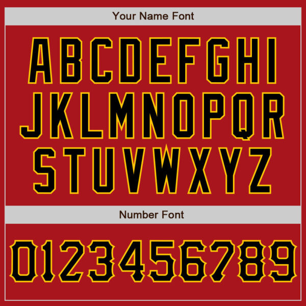 Custom Red Black-Yellow Two-Button Unisex Softball Jersey