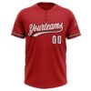 Custom Red White-Black Two-Button Unisex Softball Jersey