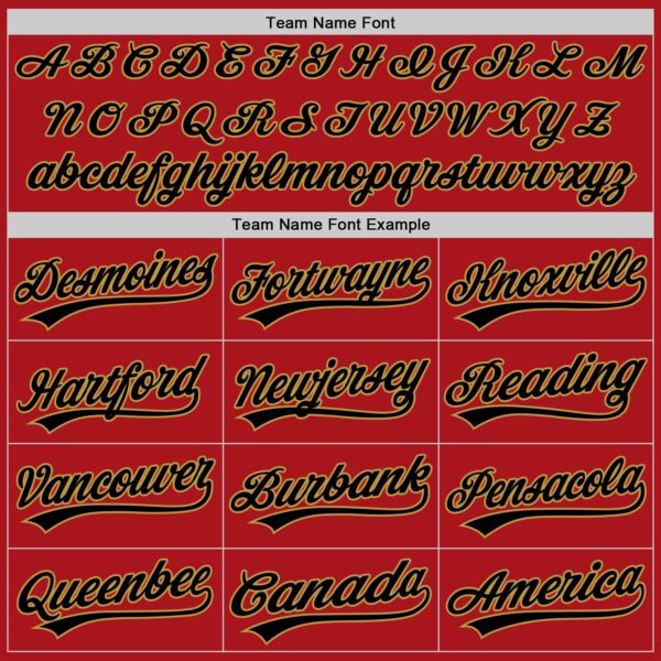 Custom Red Black-Old Gold Two-Button Unisex Softball Jersey