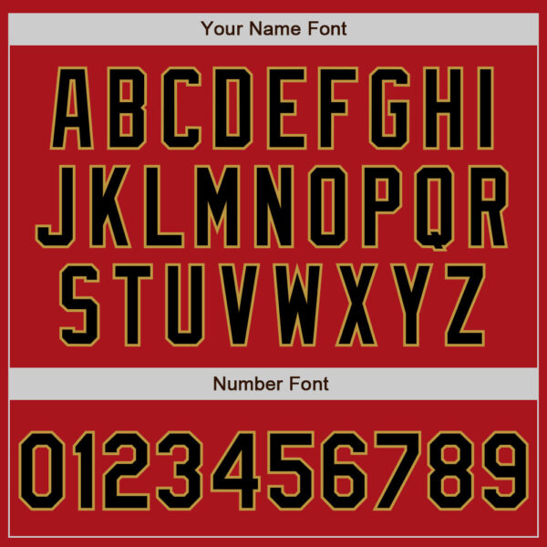 Custom Red Black-Old Gold Two-Button Unisex Softball Jersey