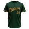 Custom Green Old Gold-Black Two-Button Unisex Softball Jersey