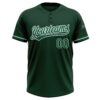 Custom Green Kelly Green-White Two-Button Unisex Softball Jersey