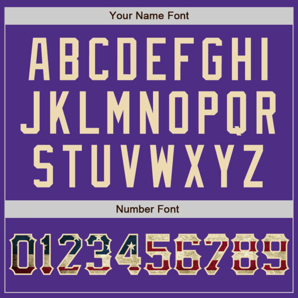 Custom Purple Vintage USA Flag-City Cream Two-Button Unisex Softball Jersey