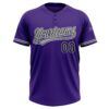 Custom Purple Black-White Two-Button Unisex Softball Jersey