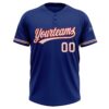 Custom Royal White-Red Two-Button Unisex Softball Jersey