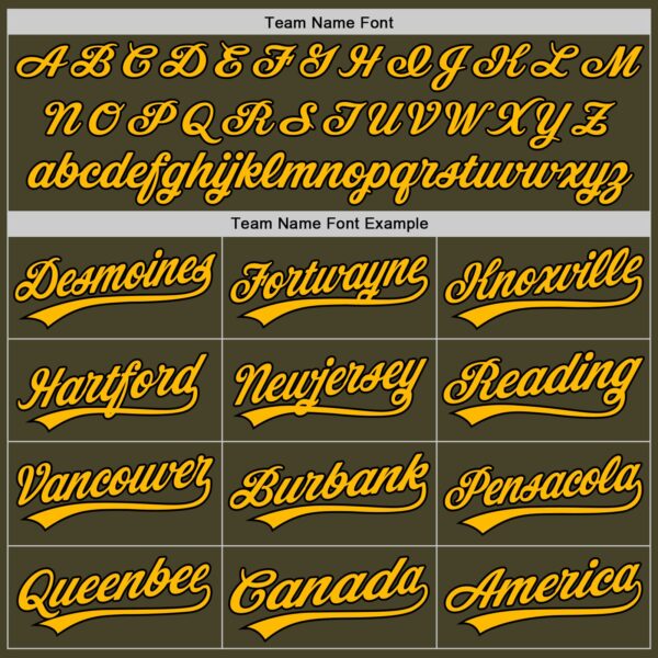 Custom Olive Gold-Black Salute To Service Two-Button Unisex Softball Jersey