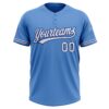 Custom Powder Blue White-Royal Two-Button Unisex Softball Jersey