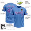 Custom Powder Blue Purple-White Two-Button Unisex Softball Jersey