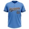 Custom Powder Blue Brown-White Two-Button Unisex Softball Jersey