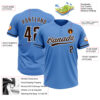 Custom Powder Blue Brown-White Two-Button Unisex Softball Jersey