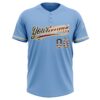 Custom Light Blue Vintage USA Flag-City Cream Two-Button Unisex Softball Jersey