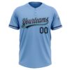 Custom Light Blue Navy Gray-Teal Two-Button Unisex Softball Jersey