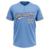 Custom Light Blue White-Navy Two-Button Unisex Softball Jersey