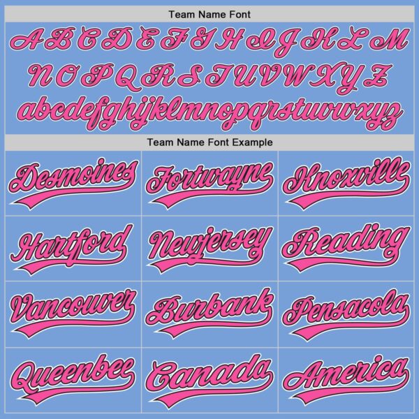 Custom Light Blue Pink-Black Two-Button Unisex Softball Jersey