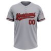 Custom Gray Red-Black Two-Button Unisex Softball Jersey