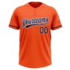 Custom Orange Navy-White Two-Button Unisex Softball Jersey