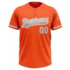 Custom Orange Gray-White Two-Button Unisex Softball Jersey
