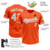 Custom Orange Gray-White Two-Button Unisex Softball Jersey