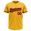 Custom Gold Red-Black Two-Button Unisex Softball Jersey