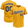 Custom Gold Navy-White Two-Button Unisex Softball Jersey