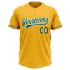 Custom Gold Kelly Green-White Two-Button Unisex Softball Jersey
