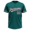 Custom Teal White-Black Two-Button Unisex Softball Jersey