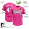 Custom Pink White-Black Two-Button Unisex Softball Jersey