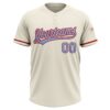 Custom Cream Light Blue-Red Two-Button Unisex Softball Jersey