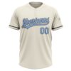 Custom Cream Light Blue-Steel Gray Two-Button Unisex Softball Jersey