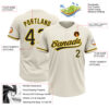 Custom Cream Black-Yellow Two-Button Unisex Softball Jersey