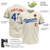 Custom Cream Royal-Red Two-Button Unisex Softball Jersey