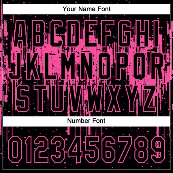 Custom Black Pink 3D Pattern Dripping Splatter Art Two-Button Unisex Softball Jersey