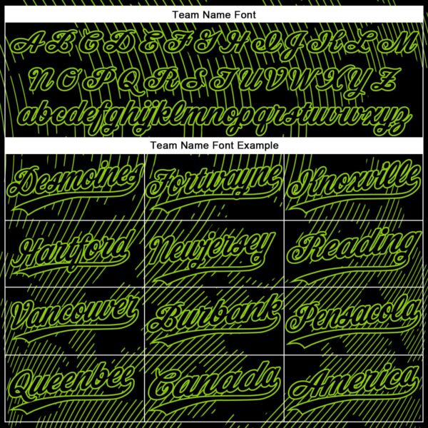 Custom Black Neon Green 3D Pattern Curve Lines Two-Button Unisex Softball Jersey