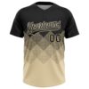 Custom Black Cream 3D Pattern Gradient Square Shapes Two-Button Unisex Softball Jersey
