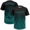 Custom Black Teal 3D Pattern Gradient Square Shapes Two-Button Unisex Softball Jersey