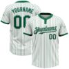 Custom White Kelly Green Pinstripe Gray Two-Button Unisex Softball Jersey