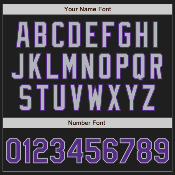 Custom Black Purple Pinstripe Gray Two-Button Unisex Softball Jersey