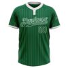 Custom Kelly Green White Pinstripe White Two-Button Unisex Softball Jersey