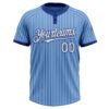 Custom Light Blue Royal Pinstripe White Two-Button Unisex Softball Jersey