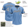 Custom Light Blue Steel Gray Pinstripe Gray Two-Button Unisex Softball Jersey