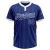 Custom Royal White Pinstripe White Two-Button Unisex Softball Jersey