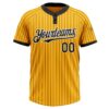 Custom Gold Black Pinstripe White Two-Button Unisex Softball Jersey
